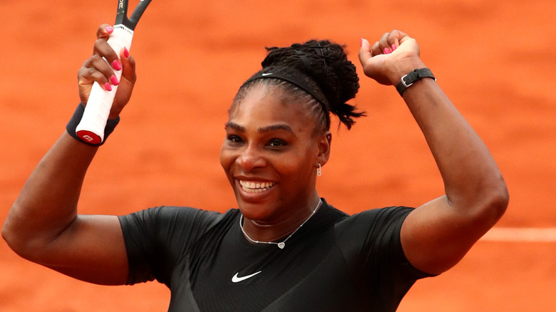 Serena Williams holding a racquet