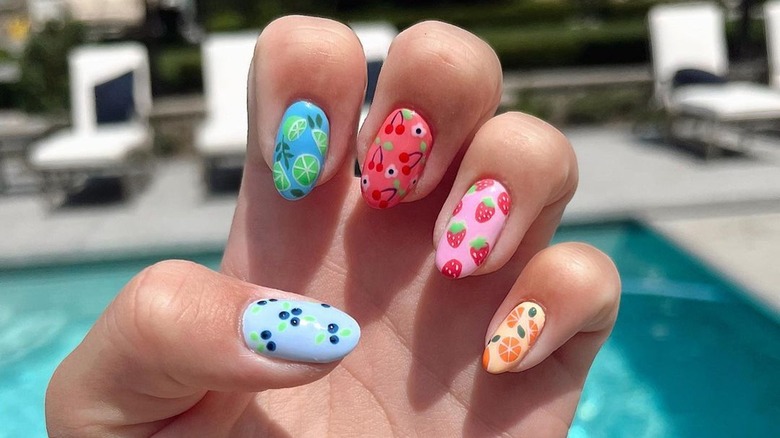 9. Peach and Grapefruit Fruit Nail Design - wide 3