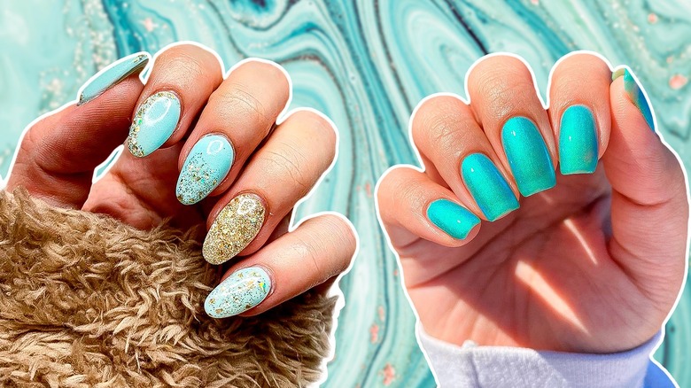 TURQUOISE NAIL DESIGNS - Google Search #turquoisenails | Turquoise nails, Aqua  nails, Blue and white nails