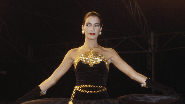 A model from the Chanel runway in the '80s