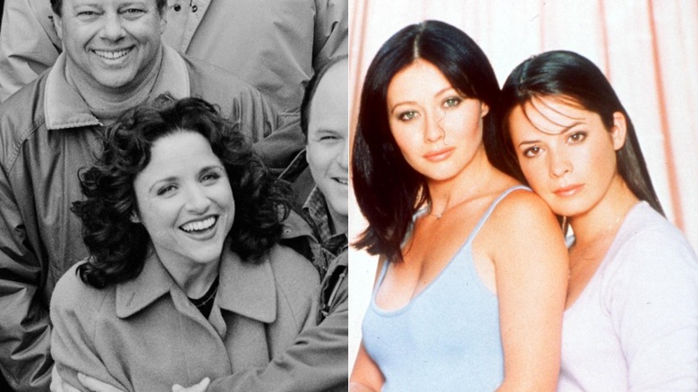 Julia Louis-Dreyfus on the set of "Seinfeld" and Shannen Doherty and Holly Marie Combs in "Charmed" promo material