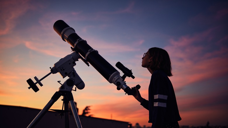 person looking at the stars