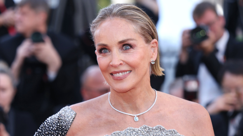 Sharon Stone attends the "Fjord" screening during the 79th annual Cannes Film Festival at Palais des Festivals on May 18, 2026 in Cannes