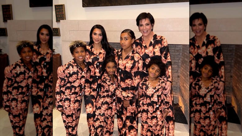 Kris Jenner, her daughter Kim Kardashian, and her grandkids North, Saint, Chicago, and Psalm