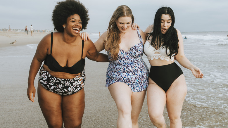 Women walking on the beach