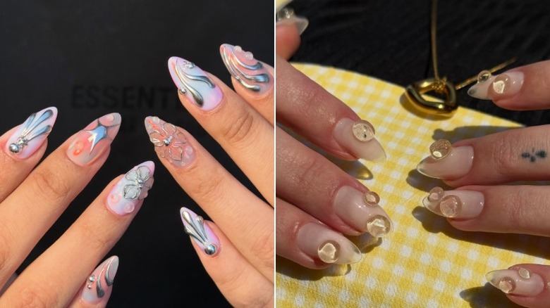 3D elements on two different manicures