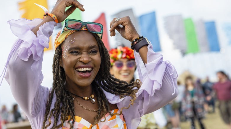 Woman dancing at a festival