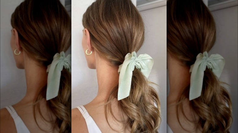 Low pony hairstyle