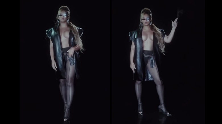 Beyoncé in the "TEXAS HOLD 'EM" Visualizer.