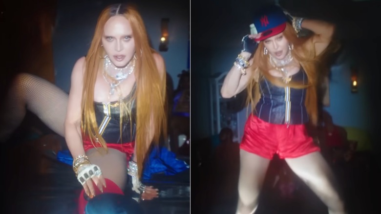 Madonna in the "Hung Up on Tokischa" music video.