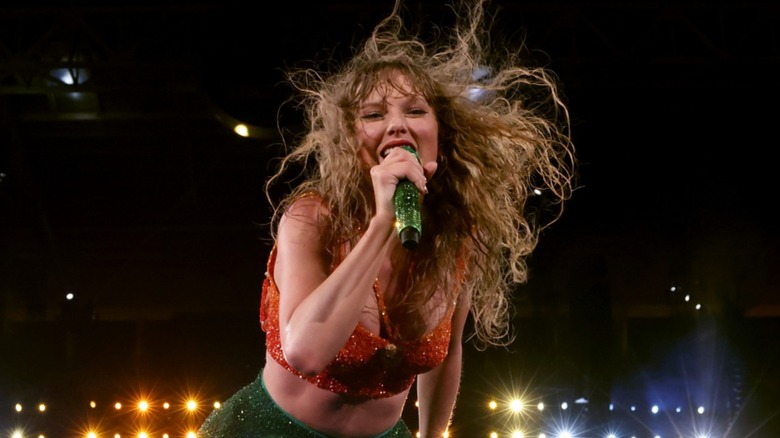 Taylor Swift at an Eras Tour performance.
