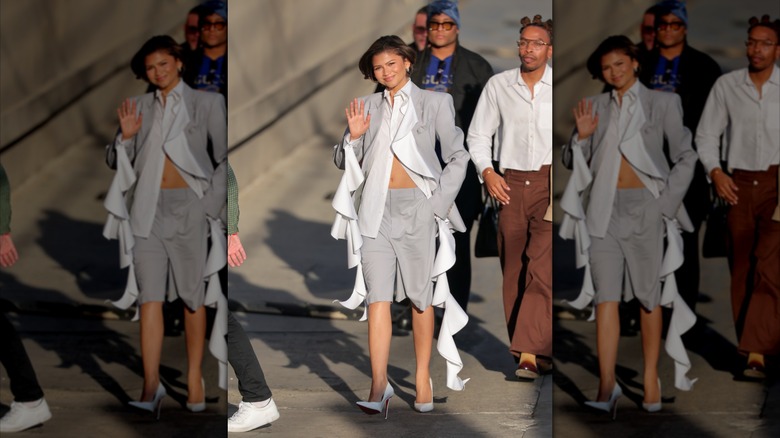 Zendaya arrives to the taping of "Jimmy Kimmel Live" in March 2026.