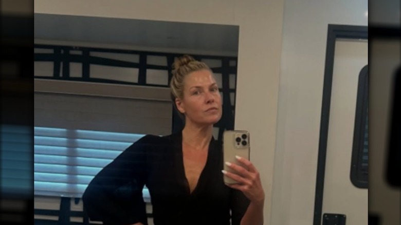 Ali Larter takes a selfie on the set of Landman