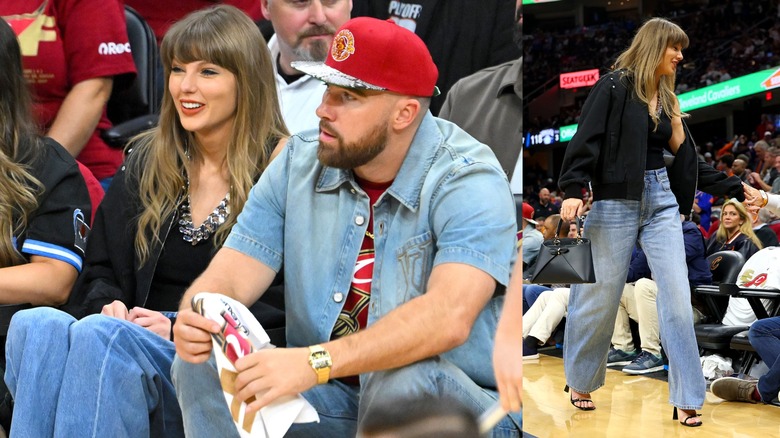 Taylor Swift and Travis Kelce at the Rocket Arena