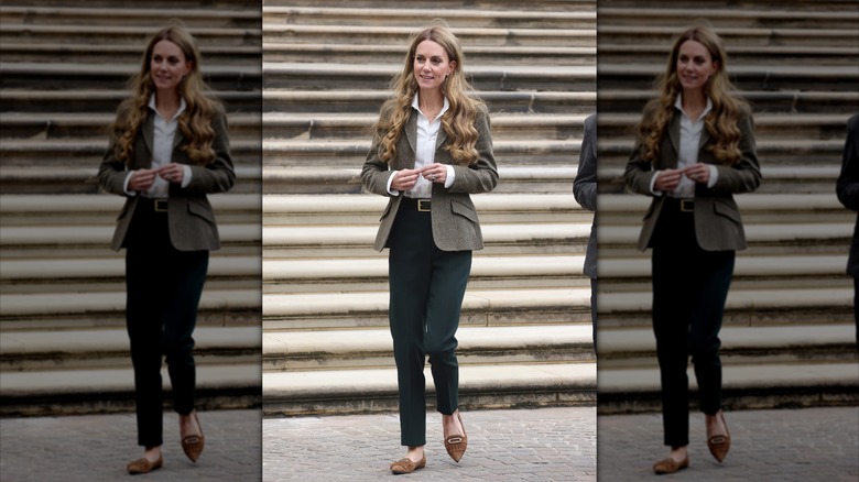 Kate Middleton with long, wavy hair
