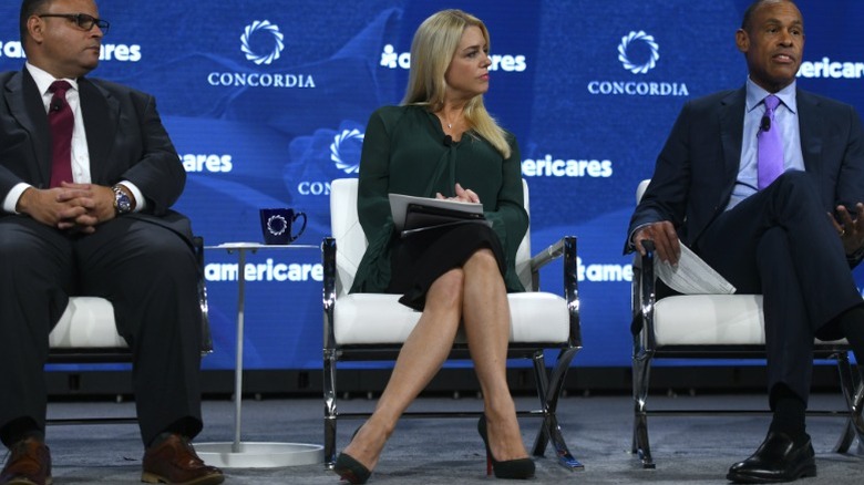 Pam Bondi sits on a discussion panel