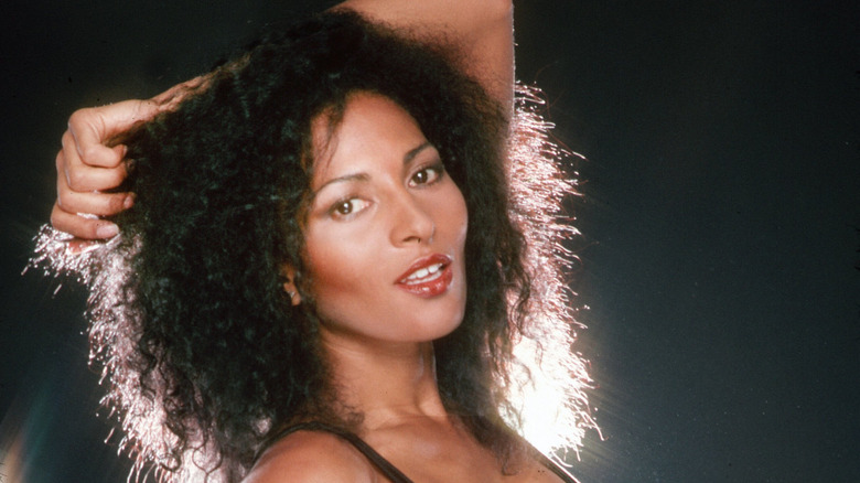 Pam Grier posing in Los Angeles in 1985