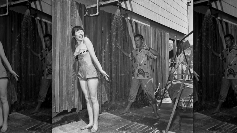 Shirley MacLaine and Steve Parker in Los Angeles, California, 28th March 1955