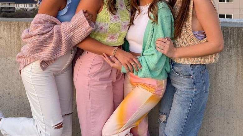 Girls wearing colorful clothing