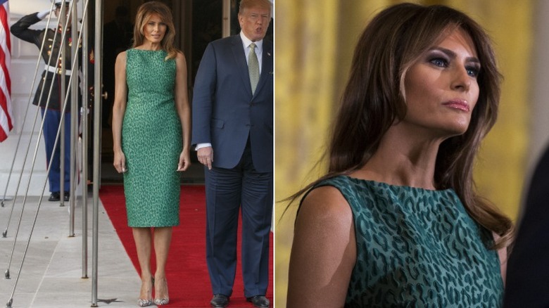 Melania and Donald Trump greet the Irish prime minister