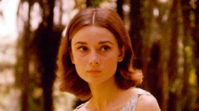 Audrey Hepburn with a lob in the 1950s