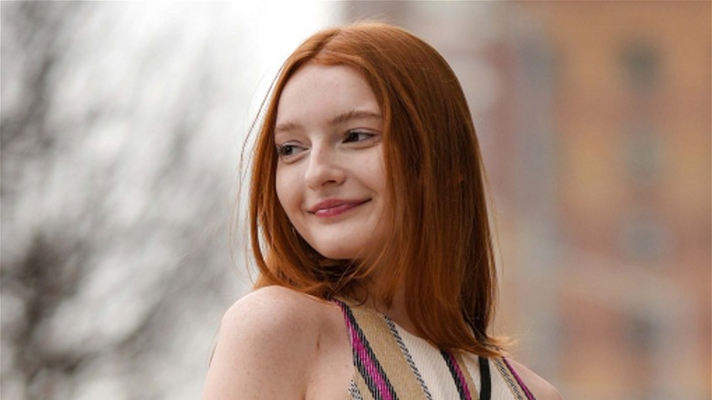 Close up of woman with red hair