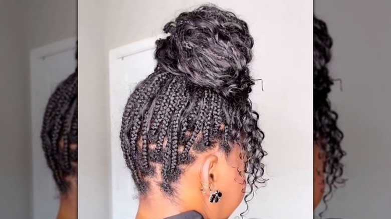 Woman with braided updo