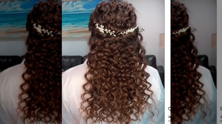 Woman with curly hair