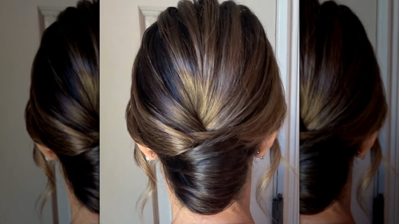 Woman with a low chignon