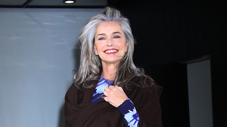 Paulina Porizkova arrives to "The Drew Barrymore Show" studio in 2025.