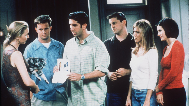 The cast of "Friends" filming in 1994