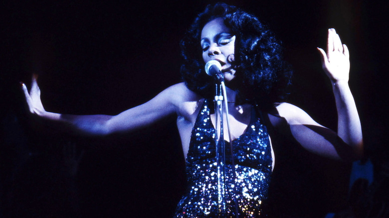 Donna Summer performs in concert in Los Angeles in the 1970s