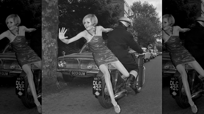 Twiggy in a motorcycle in the UK May 1966