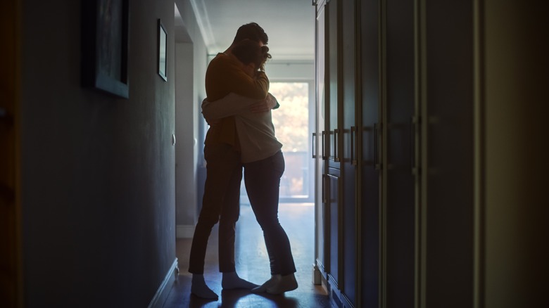 Couple embracing