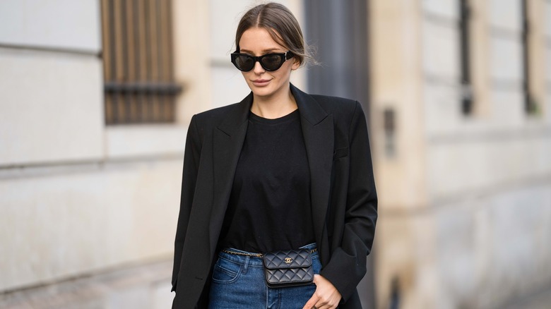 Woman in blazer and jeans