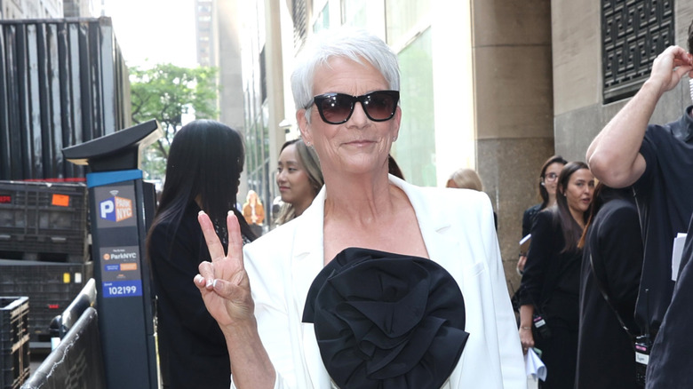 Jamie Lee Curtis is seen arriving to the NBC Upfront at Radio City Music Hall on May 11, 2026