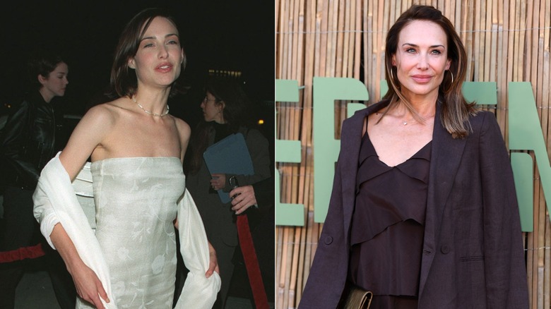 Split image of Claire Forlani in the 1990s and 2020s