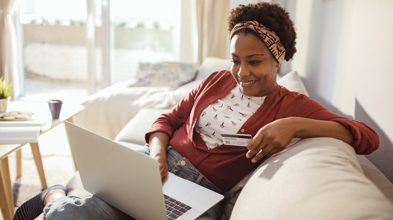 Woman shopping online