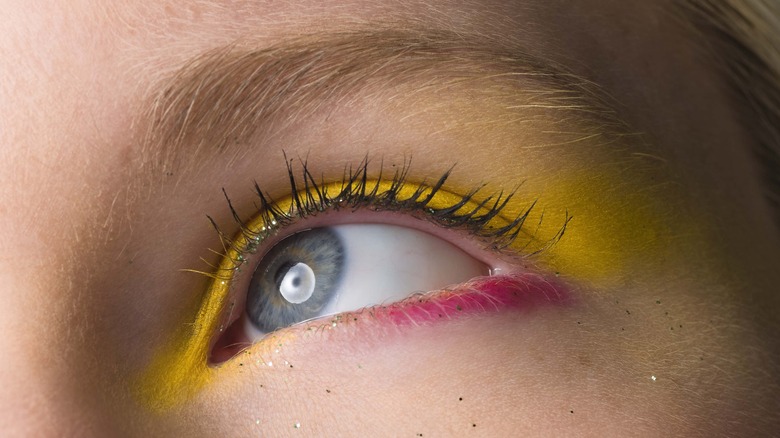 Yellow and pink eyeshadow