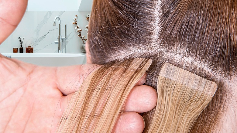 removing hair extensions