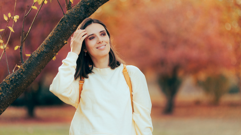 girl wearing athleisure tracksuit