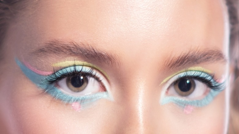 Pastel eye makeup