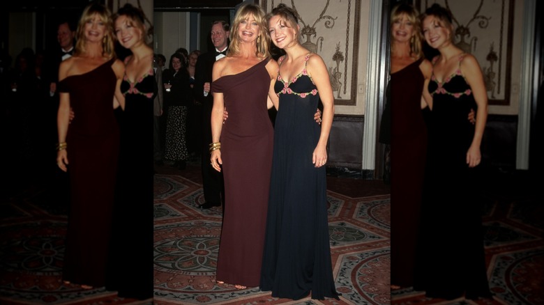 Goldie Hawn and daughter Kate Hudson wear complementary dresses in New York