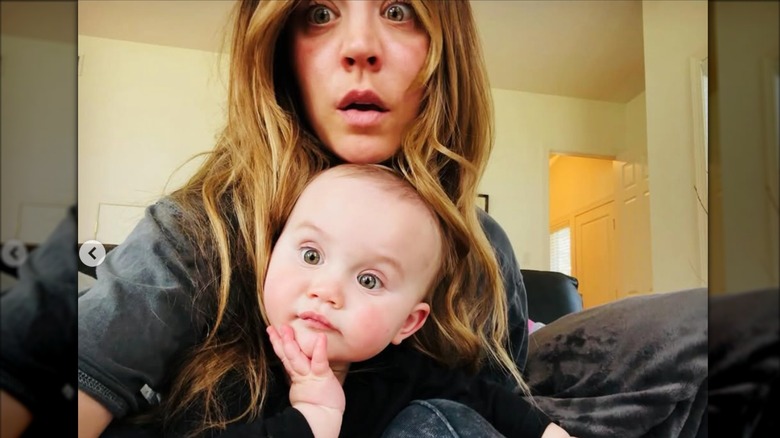 Kaley Cuoco in a wide-eyed selfie with lookalike daughter Matilda.