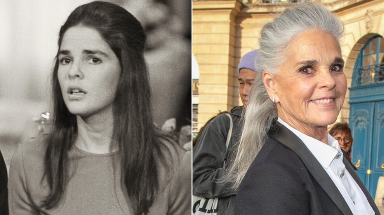 Ali MacGraw in Love Story and at a cocktail party in Paris