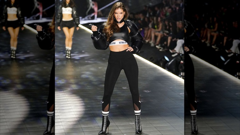 Barbara Palvin walks the runway at the 2018 Victoria's Secret Fashion Show in New York City in November 2018