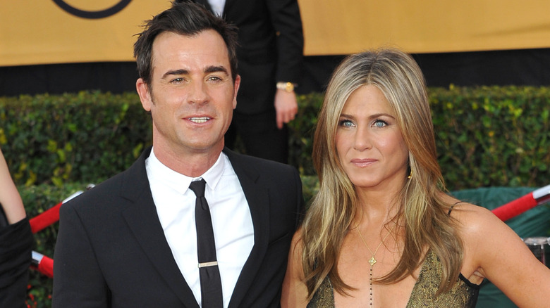Justin Theroux and Jennifer Aniston at the 2015 SAG Awards