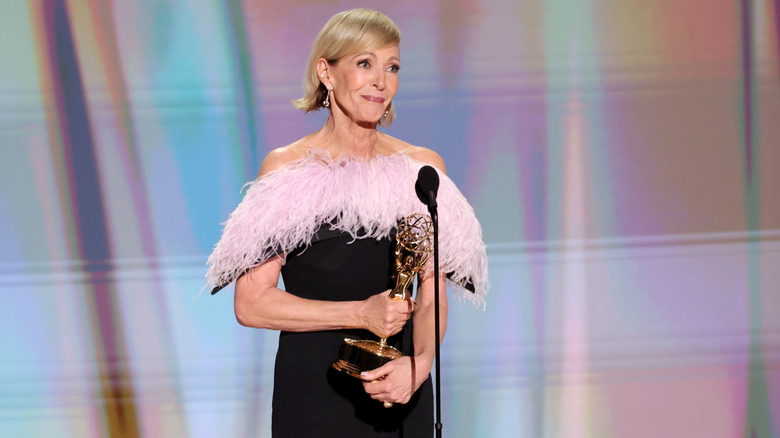 Allison Janney accepting her award onstage at the 2026 Emmy Awards