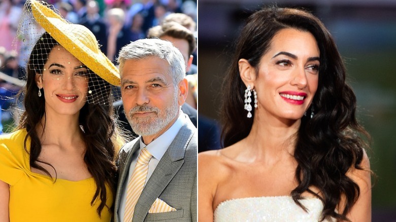 Amal and George Clooney at a royal wedding and on the red carpet