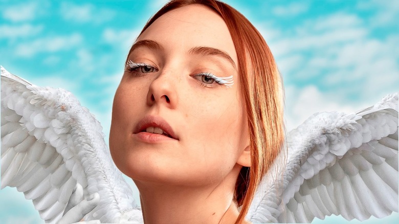 woman with angel wing eyeliner